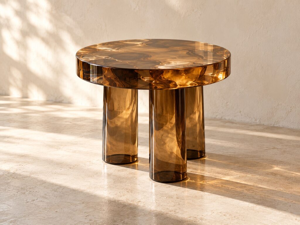 Halo Side Table, AI-generated resin Demo concept
